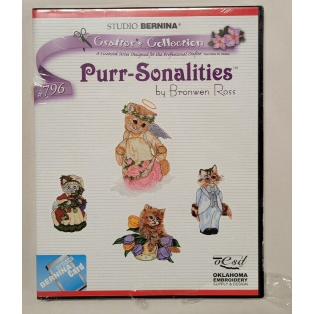 NIP 796 Studio Bernina Purr-Sonalities‎ Bronwen Ross Crafter Software Card OESD